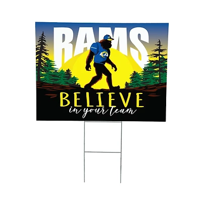 Los Angeles Rams 24" x 18" Bigfoot Believe in Yourself Outdoor Staked Yard Sign
