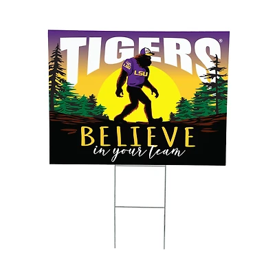 LSU Tigers 24" x 18" Bigfoot Believe in Yourself Outdoor Staked Yard Sign