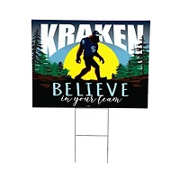 Seattle Kraken 24" x 18" Bigfoot Believe in Yourself Outdoor Staked Yard Sign