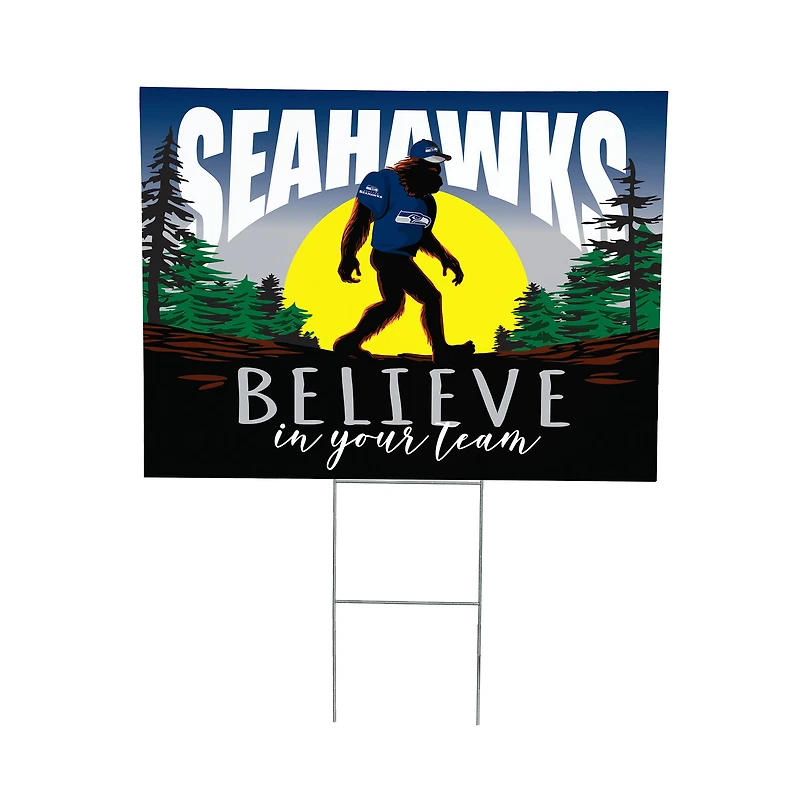Seattle Seahawks 24" x 18" Bigfoot Believe in Yourself Outdoor Staked Yard Sign