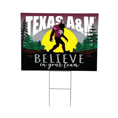 Texas A&M Aggies 24" x 18" Bigfoot Believe in Yourself Outdoor Staked Yard Sign