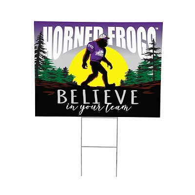 TCU Horned Frogs 24" x 18" Bigfoot Believe in Yourself Outdoor Staked Yard Sign