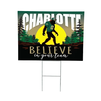 Charlotte 49ers 24" x 18" Bigfoot Believe in Yourself Outdoor Staked Yard Sign
