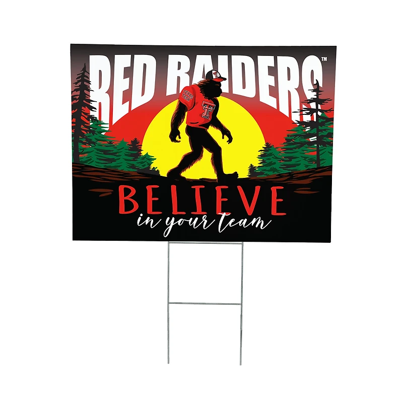 Texas Tech Red Raiders 24" x 18" Bigfoot Believe in Yourself Outdoor Staked Yard Sign