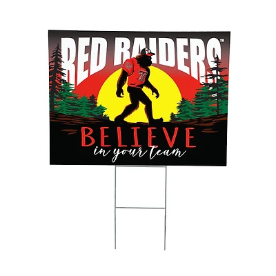 Texas Tech Red Raiders 24" x 18" Bigfoot Believe in Yourself Outdoor Staked Yard Sign