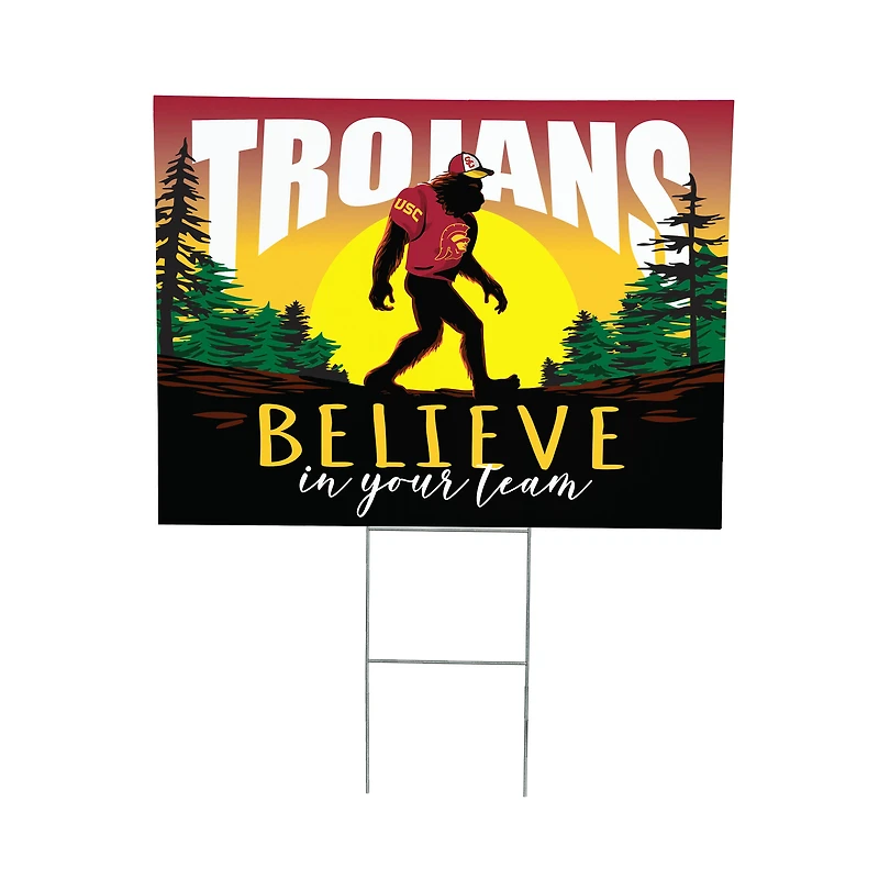 USC Trojans 24" x 18" Bigfoot Believe in Yourself Outdoor Staked Yard Sign