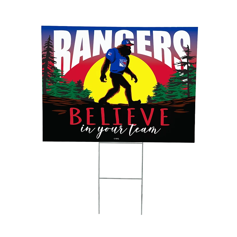 New York Rangers 24" x 18" Bigfoot Believe in Yourself Outdoor Staked Yard Sign