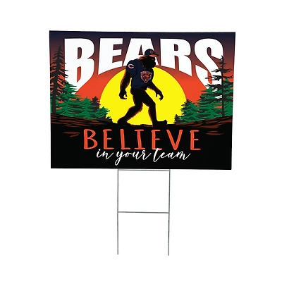 Chicago Bears 24" x 18" Bigfoot Believe in Yourself Outdoor Staked Yard Sign