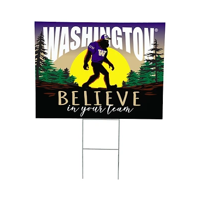 Washington Huskies 24" x 18" Bigfoot Believe in Yourself Outdoor Staked Yard Sign