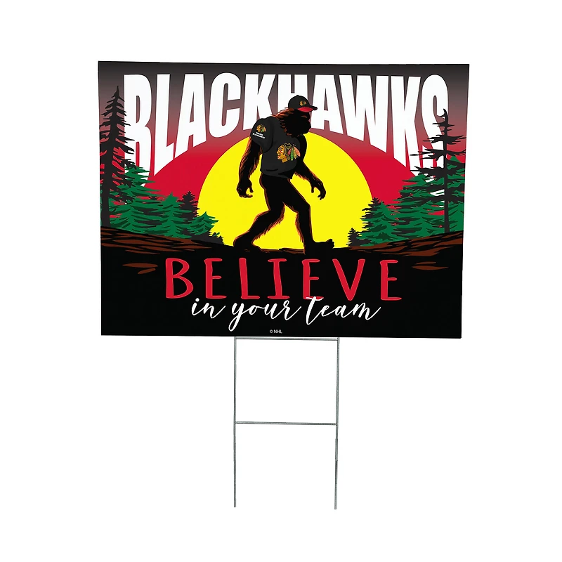 Chicago Blackhawks 24" x 18" Bigfoot Believe in Yourself Outdoor Staked Yard Sign