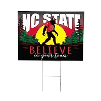 NC State Wolfpack 24" x 18" Bigfoot Believe in Yourself Outdoor Staked Yard Sign