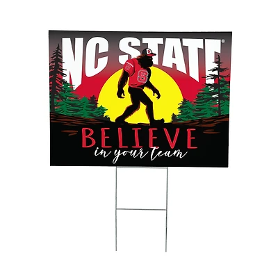 NC State Wolfpack 24" x 18" Bigfoot Believe in Yourself Outdoor Staked Yard Sign