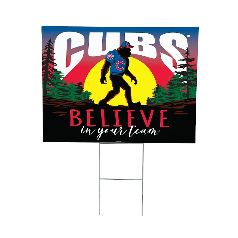 Chicago Cubs 24" x 18" Bigfoot Believe in Yourself Outdoor Staked Yard Sign