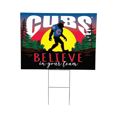 Chicago Cubs 24" x 18" Bigfoot Believe in Yourself Outdoor Staked Yard Sign