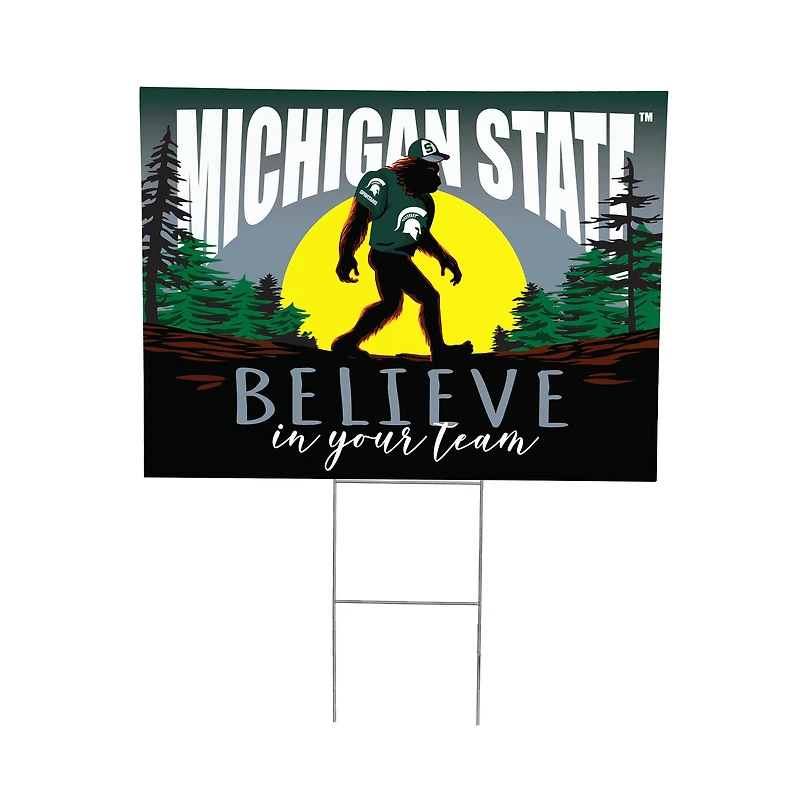 Michigan State Spartans 24" x 18" Bigfoot Believe in Yourself Outdoor Staked Yard Sign