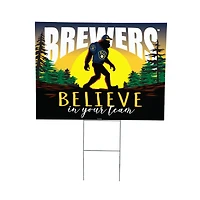 Milwaukee Brewers 24" x 18" Bigfoot Believe in Yourself Outdoor Staked Yard Sign