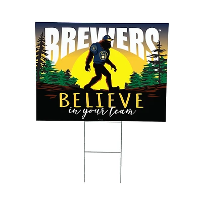 Milwaukee Brewers 24" x 18" Bigfoot Believe in Yourself Outdoor Staked Yard Sign