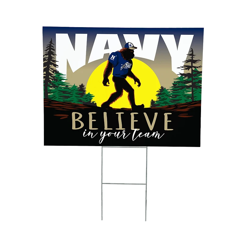 Navy Midshipmen 24" x 18" Bigfoot Believe in Yourself Outdoor Staked Yard Sign