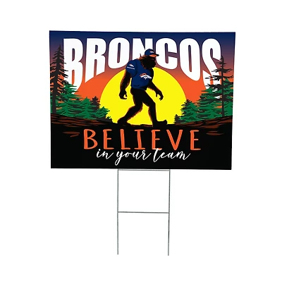 Denver Broncos 24" x 18" Bigfoot Believe in Yourself Outdoor Staked Yard Sign
