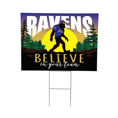 Baltimore Ravens 24" x 18" Bigfoot Believe in Yourself Outdoor Staked Yard Sign