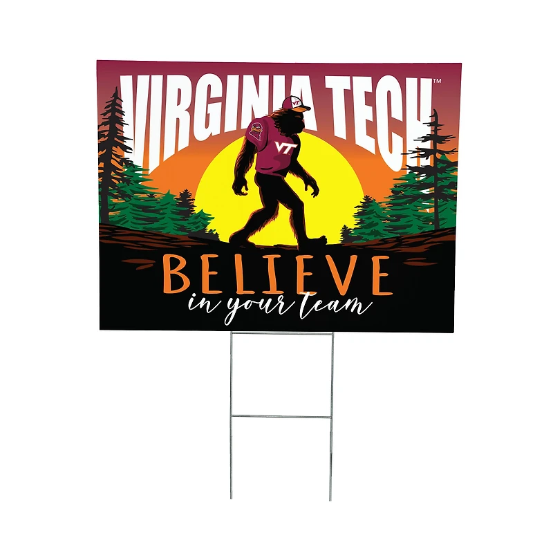 Virginia Tech Hokies 24" x 18" Bigfoot Believe in Yourself Outdoor Staked Yard Sign