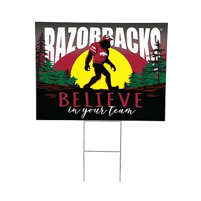 Arkansas Razorbacks 24" x 18" Bigfoot Believe in Yourself Outdoor Staked Yard Sign