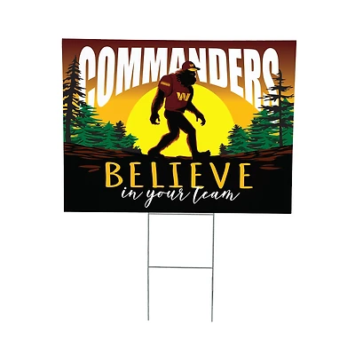 Washington Commanders 24" x 18" Bigfoot Believe in Yourself Outdoor Staked Yard Sign