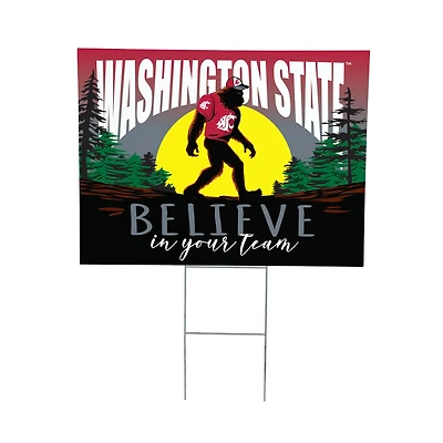 Washington State Cougars 24" x 18" Bigfoot Believe in Yourself Outdoor Staked Yard Sign