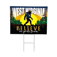 West Virginia Mountaineers 24" x 18" Bigfoot Believe in Yourself Outdoor Staked Yard Sign