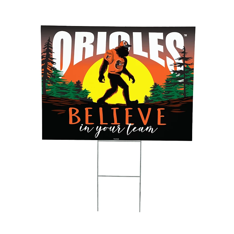 Baltimore Orioles 24" x 18" Bigfoot Believe in Yourself Outdoor Staked Yard Sign