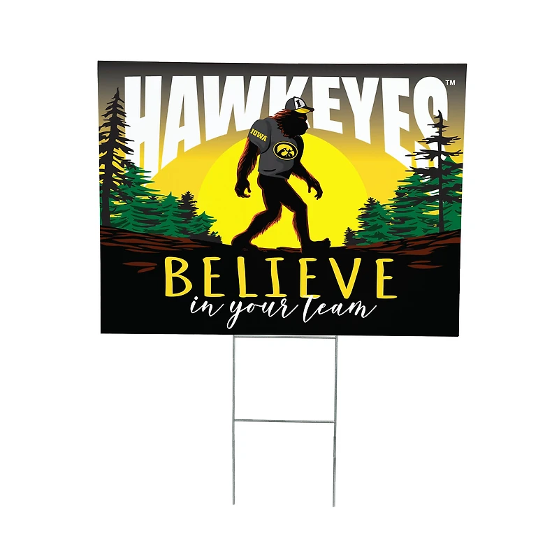 Iowa Hawkeyes 24" x 18" Bigfoot Believe in Yourself Outdoor Staked Yard Sign