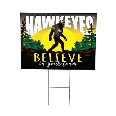 Iowa Hawkeyes 24" x 18" Bigfoot Believe in Yourself Outdoor Staked Yard Sign