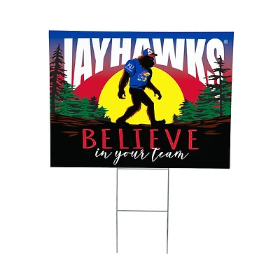 Kansas Jayhawks 24" x 18" Bigfoot Believe in Yourself Outdoor Staked Yard Sign