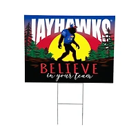 Kansas Jayhawks 24" x 18" Bigfoot Believe in Yourself Outdoor Staked Yard Sign