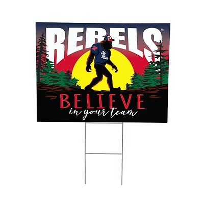 Ole Miss Rebels 24" x 18" Bigfoot Believe in Yourself Outdoor Staked Yard Sign