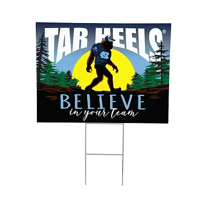 North Carolina Tar Heels 24" x 18" Bigfoot Believe in Yourself Outdoor Staked Yard Sign