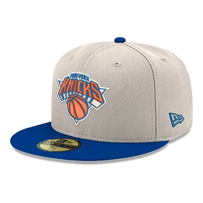 Men's New Era White/Blue New York Knicks Chrome 59FIFTY Fitted Hat