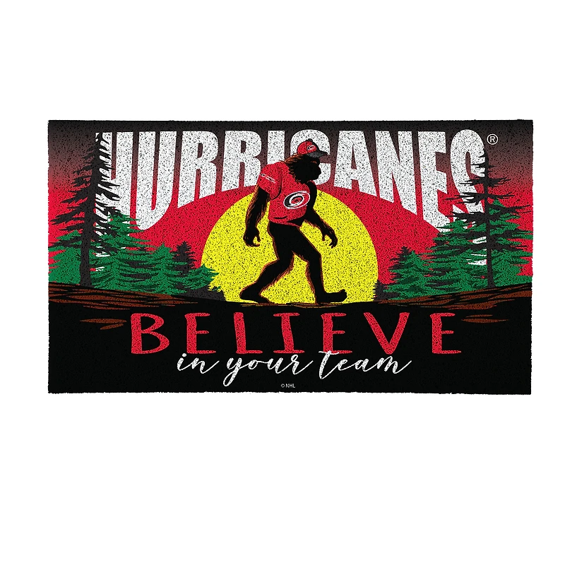 Carolina Hurricanes 28" x 16" Bigfoot Believe in Your Team Turf Door Mat