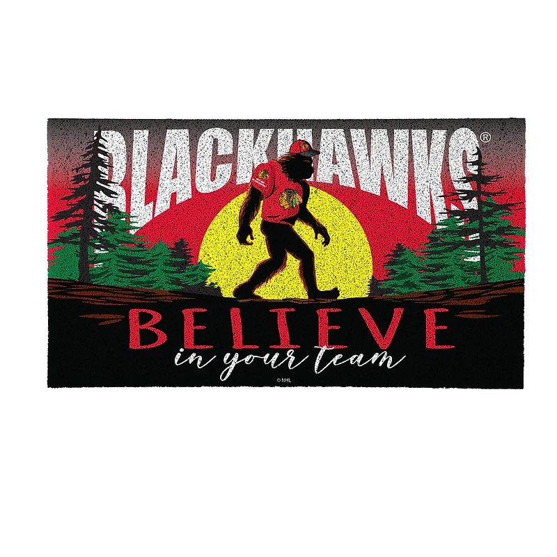 Chicago Blackhawks 28" x 16" Bigfoot Believe in Your Team Turf Door Mat