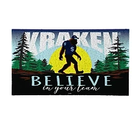 Seattle Kraken 28" x 16" Bigfoot Believe in Your Team Turf Door Mat