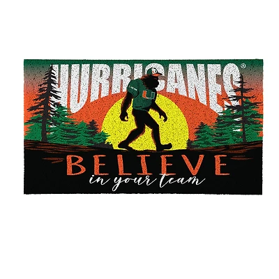 Miami Hurricanes 28" x 16" Bigfoot Believe in Your Team Turf Door Mat