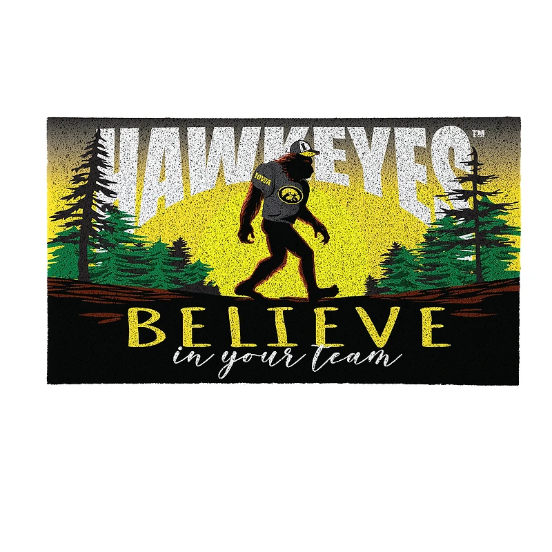 Iowa Hawkeyes 28" x 16" Bigfoot Believe in Your Team Turf Door Mat