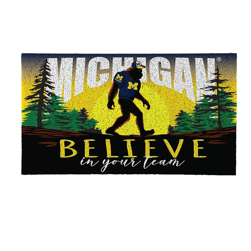 Michigan Wolverines 28" x 16" Bigfoot Believe in Your Team Turf Door Mat