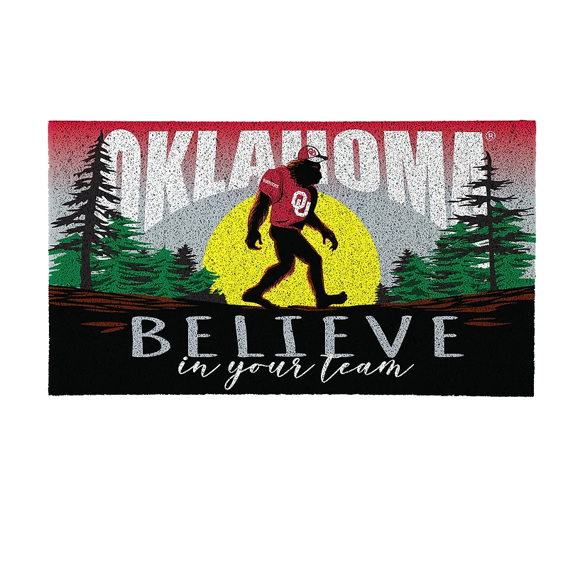 Oklahoma Sooners 28" x 16" Bigfoot Believe in Your Team Turf Door Mat