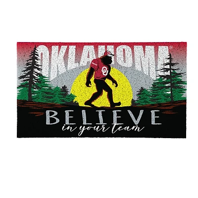 Oklahoma Sooners 28" x 16" Bigfoot Believe in Your Team Turf Door Mat