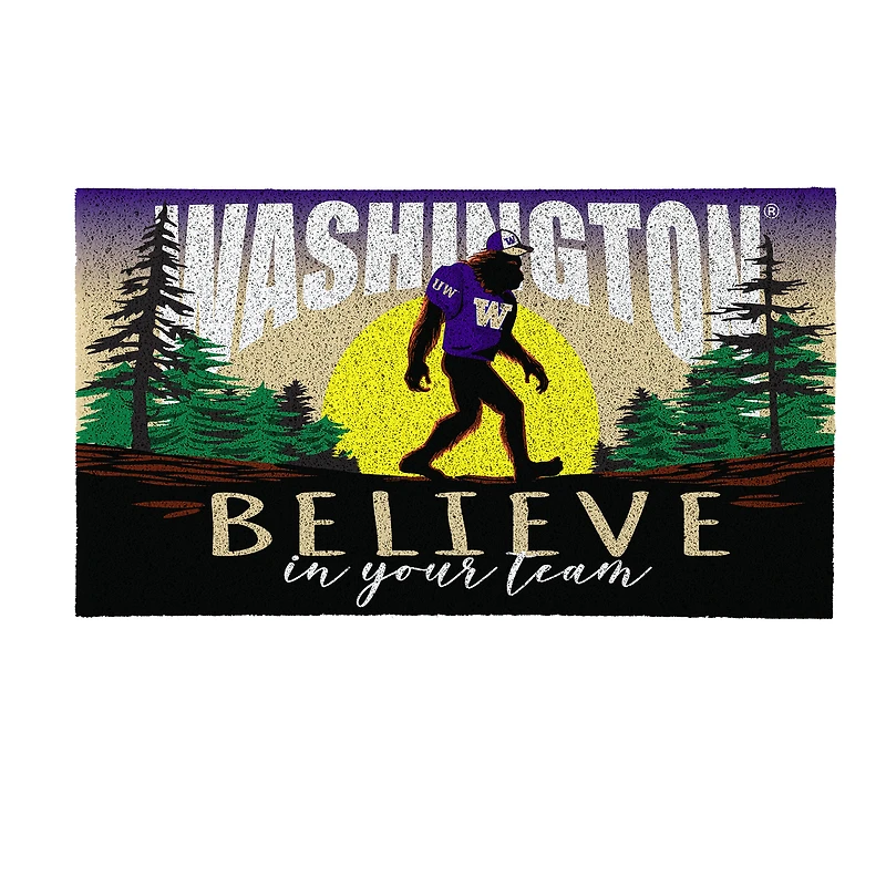 Washington Huskies 28" x 16" Bigfoot Believe in Your Team Turf Door Mat