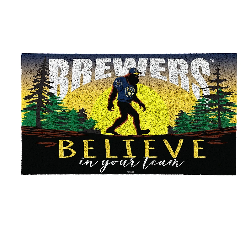 Milwaukee Brewers 28" x 16" Bigfoot Believe in Your Team Turf Door Mat