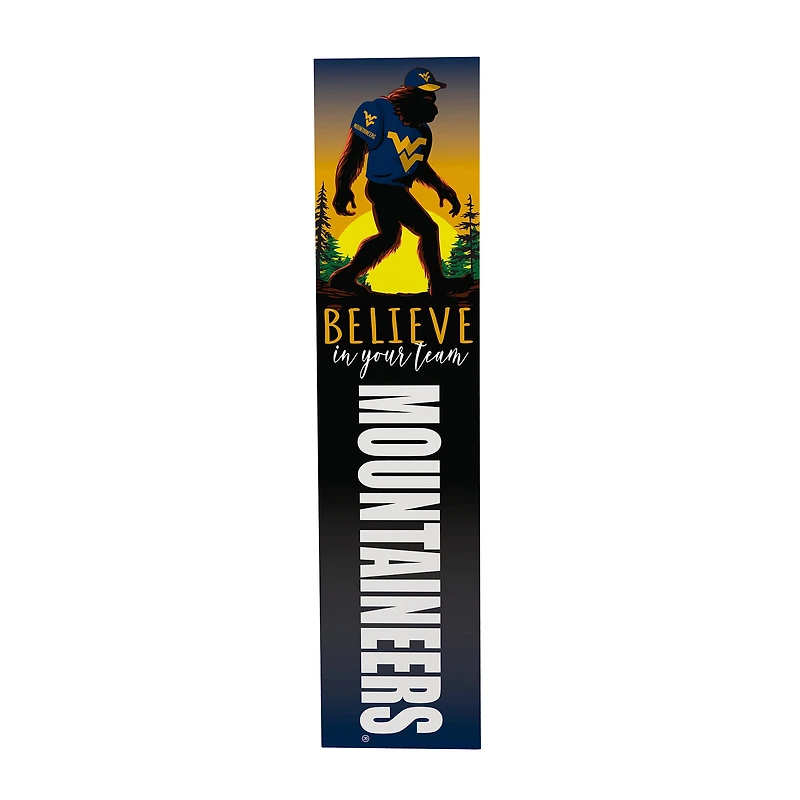West Virginia Mountaineers 46" x 11" Bigfoot Believe in Yourself Porch Leaner Wood Sign