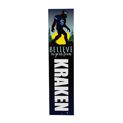 Seattle Kraken 46" x 11" Bigfoot Believe in Yourself Porch Leaner Wood Sign