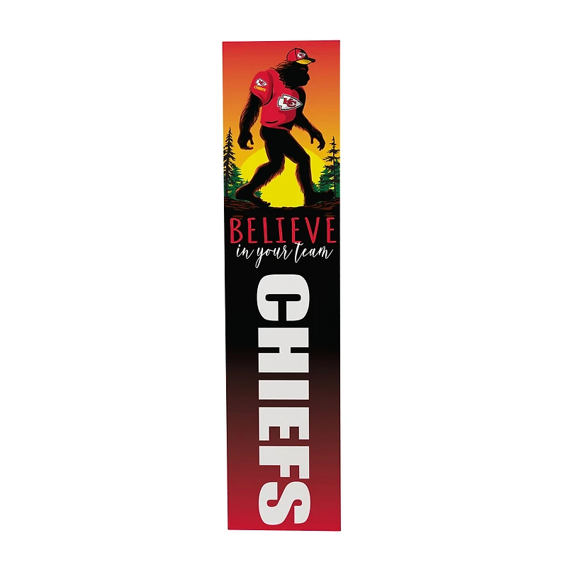 Kansas City Chiefs 46" x 11" Bigfoot Believe in Yourself Porch Leaner Wood Sign